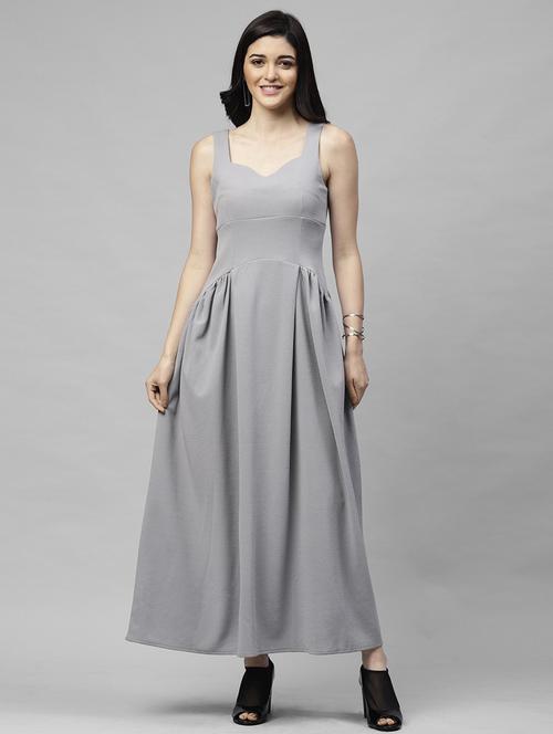 strap shoulder solidempire line dress - 18392442 - Very Small Image - 1