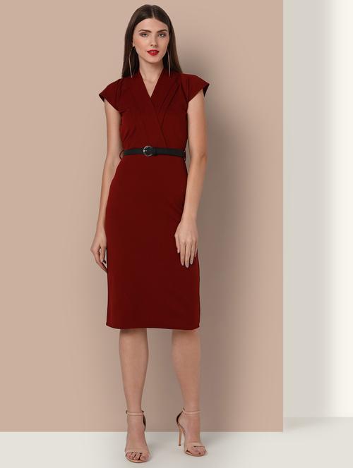 cap sleeved solid bodycon dress - 18392455 - Very Small Image - 1