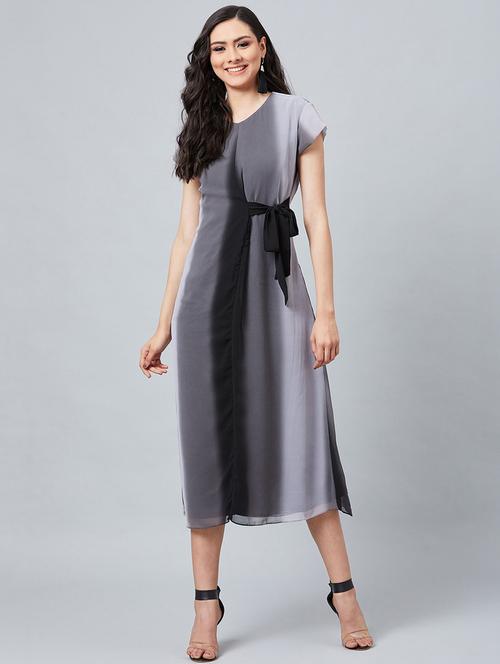 tie front printed a-line dress - 18392518 - Very Small Image - 1