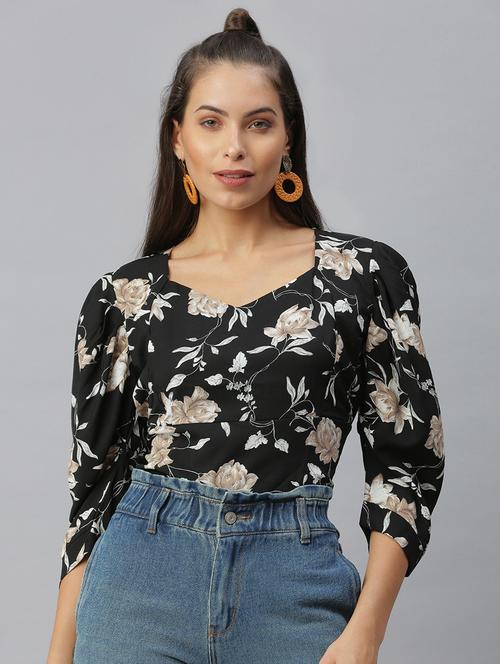puff sleeve floral top - 18392654 - Very Small Image - 1