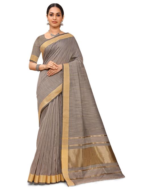 grey cotton silk saree - 18392734 - Very Small Image - 1