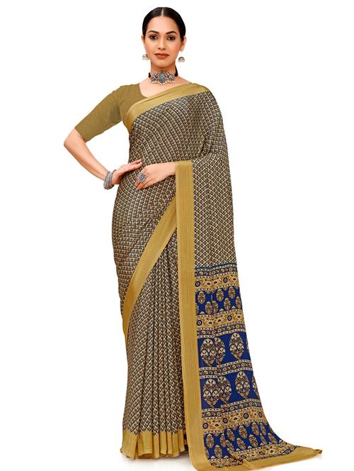 multi colored crepe printed saree - 18392856 - Very Small Image - 1