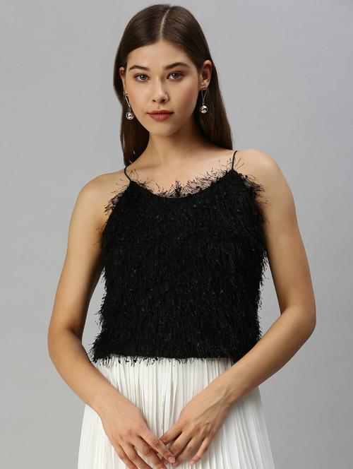cami neck solid crop top - 18393082 - Very Small Image - 1