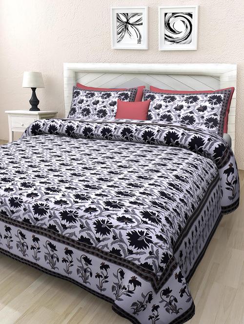 texstylehome jaipuri traditional print pure cotton double bedsheet with 2 pillow covers - 18393541 - Very Small Image - 1