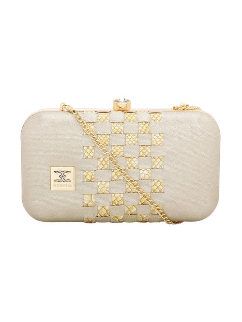 gold textured box clutch - 18393997 - Very Small Image - 1