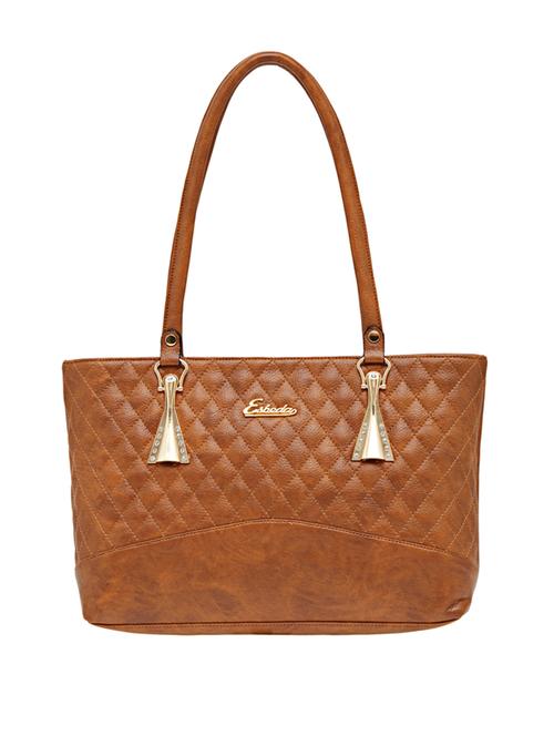 tan leatherette (pu) handbag - 18394382 - Very Small Image - 1