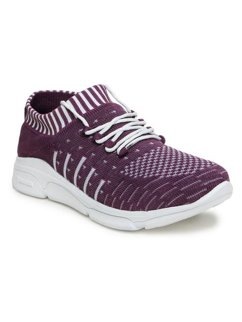 women purple printed lace-up sports shoe - 18394613 - Very Small Image - 1