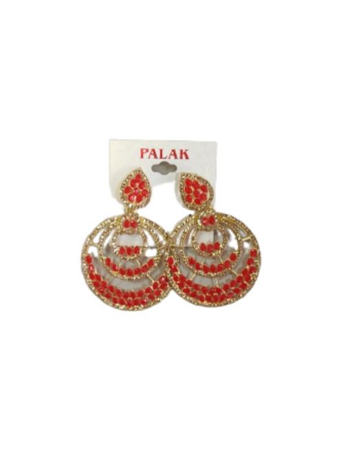 ladies metal earrings red color - 18394641 - Very Small Image - 1