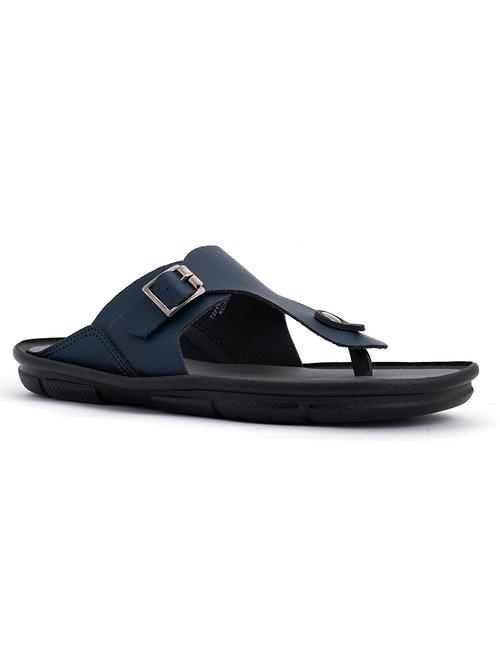 navy blue solid slip on slipper - 18395282 - Very Small Image - 1