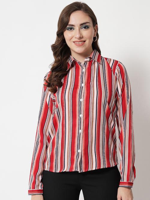 long-sleeved striped casual shirt - 18395343 - Very Small Image - 1