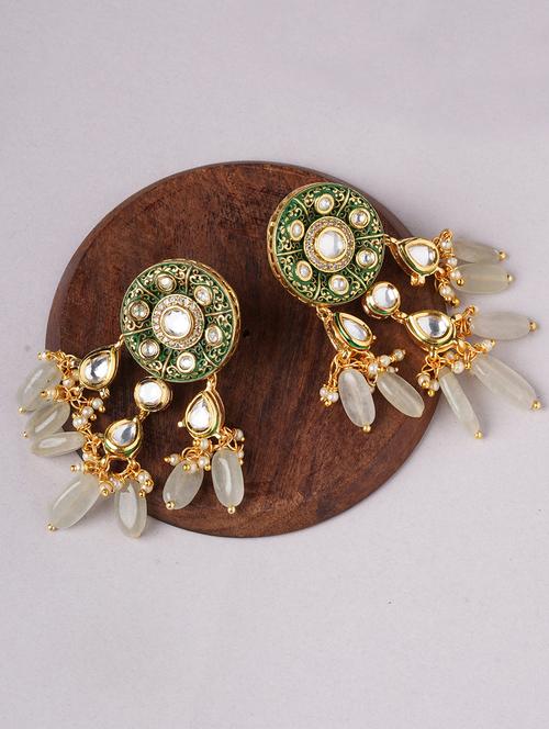gold plated drop earring - 18395610 - Very Small Image - 1