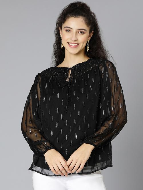 tie up neck printed top - 18395760 - Very Small Image - 1