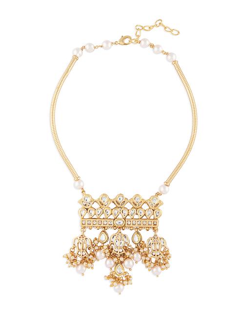 gold shell pearl necklace with hydro polkis - 18395880 - Very Small Image - 1