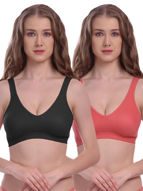 pack of 2 solid sports bra - 18395948 - Very Small Image - 1