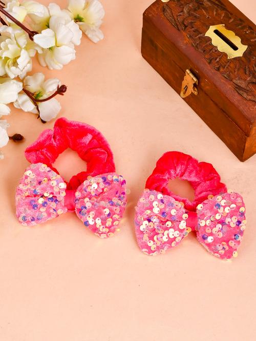 pair of sequined bow rubberband - 18396172 - Very Small Image - 1