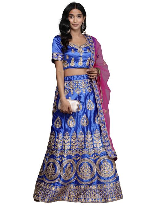 embroidered a-line lehenga - 18396624 - Very Small Image - 1