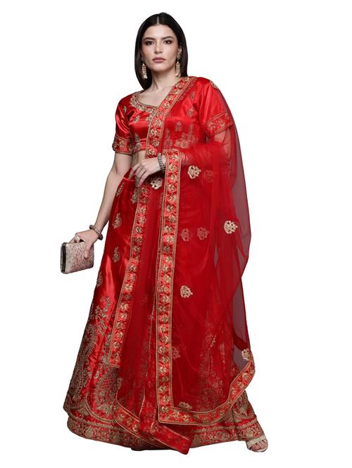 embroidered a-line lehenga - 18396632 - Very Small Image - 1
