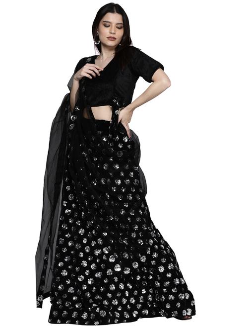sequined a-line lehenga - 18396642 - Very Small Image - 1