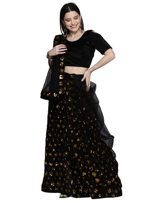 sequined a-line lehenga - 18396644 - Very Small Image - 1