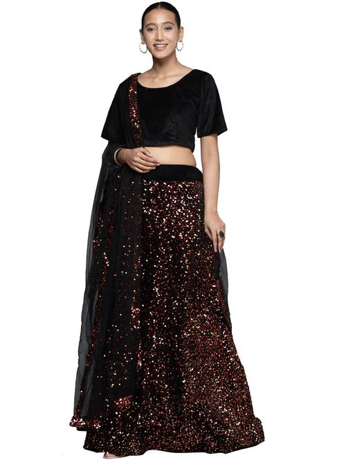 sequined a-line lehenga - 18396650 - Very Small Image - 1