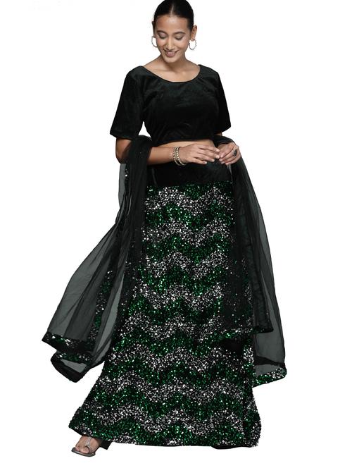 sequined a-line lehenga - 18396656 - Very Small Image - 1