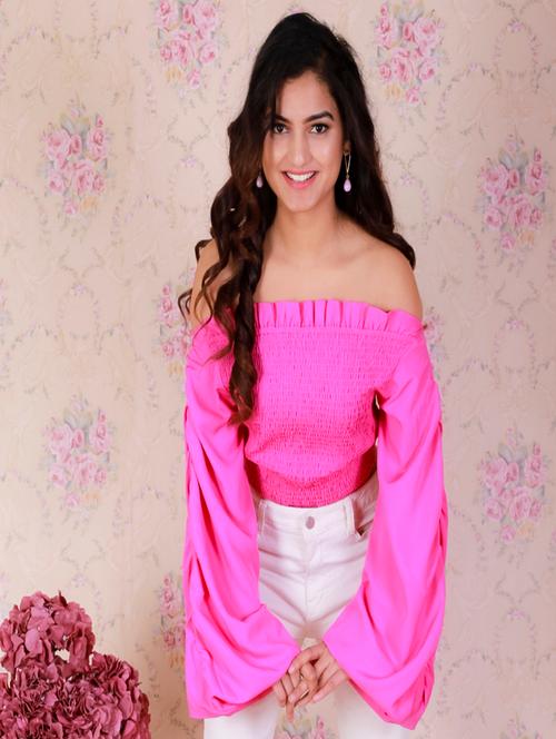 women's crop off shoulder top - 18396669 - Very Small Image - 1