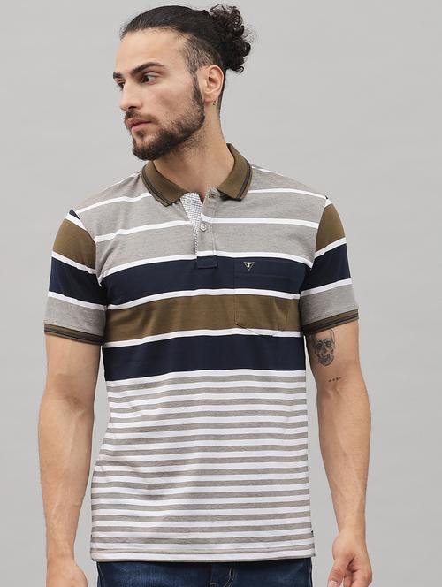 grey striped polo t-shirt - 18396819 - Very Small Image - 1