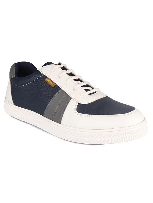white synthetic lace up sneakers - 18396849 - Very Small Image - 1