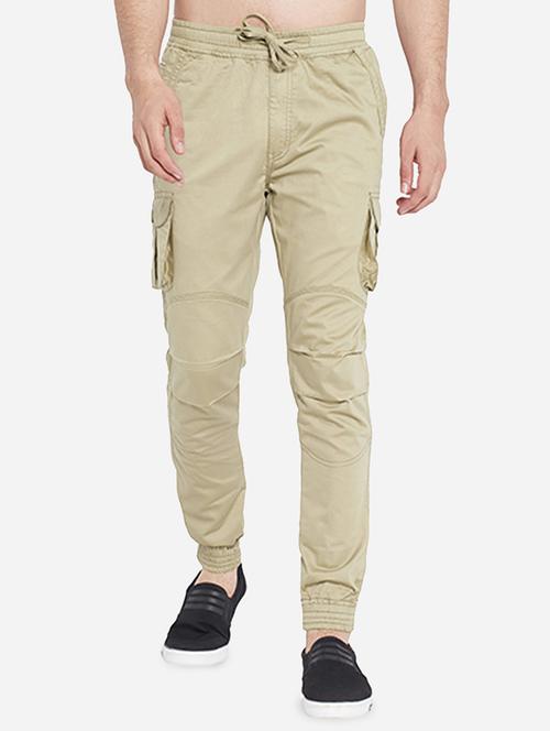 beige solid jogger - 18396902 - Very Small Image - 1