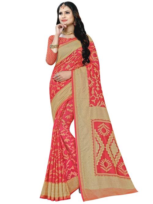 red colored printed saree - 18396999 - Very Small Image - 1