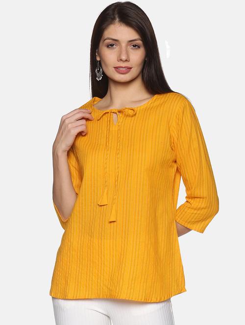tie up neck striped top - 18397031 - Very Small Image - 1