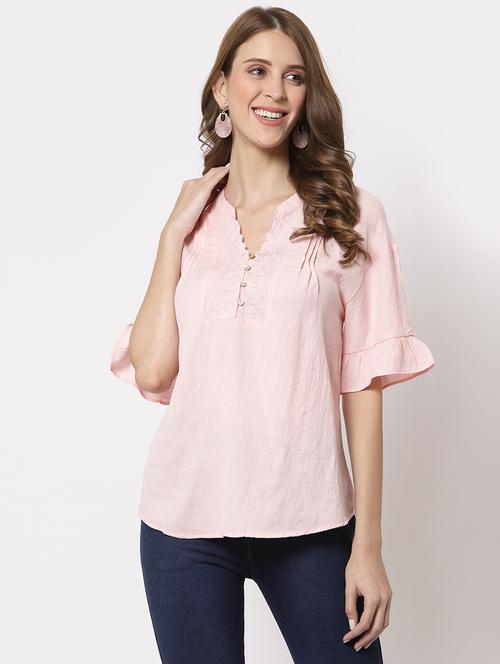 mandarin neck solid top - 18397071 - Very Small Image - 1