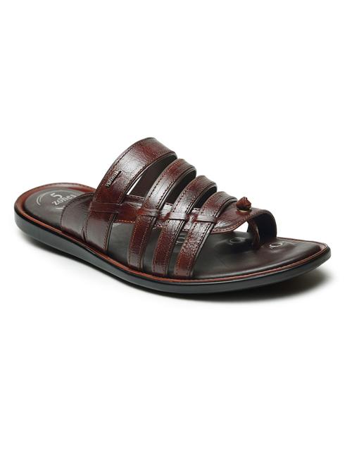 tan leather slip on slippers - 18397116 - Very Small Image - 1