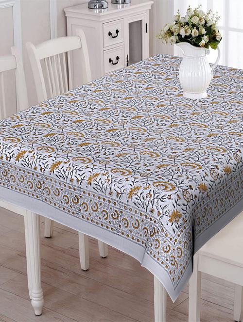 texstylehome thick cotton 6 seater block print table cloth - 18397172 - Very Small Image - 1