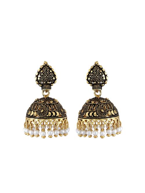 multi colored brass jhumka earring - 18397431 - Very Small Image - 1