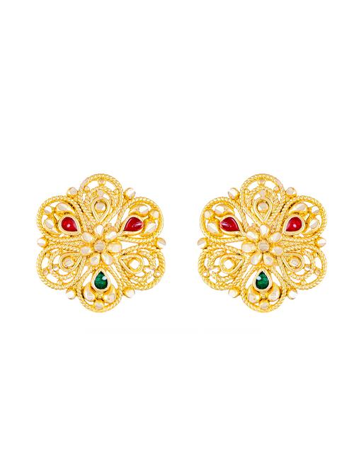 gold brass studs earring - 18397455 - Very Small Image - 1