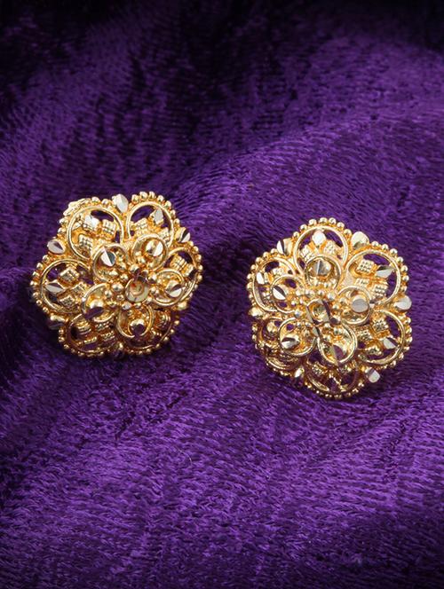 gold brass studs earring - 18397456 - Very Small Image - 1