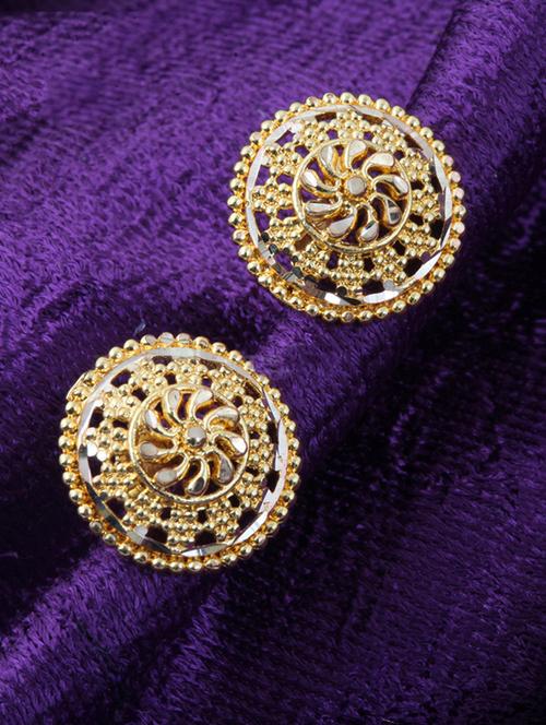 gold brass studs earring - 18397457 - Very Small Image - 1