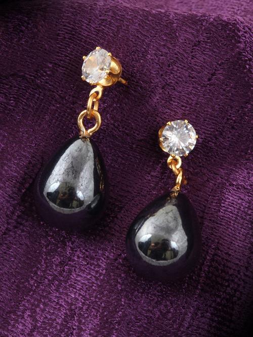 gold brass drop earring - 18397469 - Very Small Image - 1