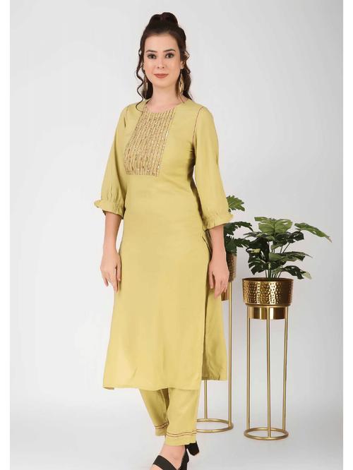 kashini rayon kurta set with pant - 18397619 - Very Small Image - 1