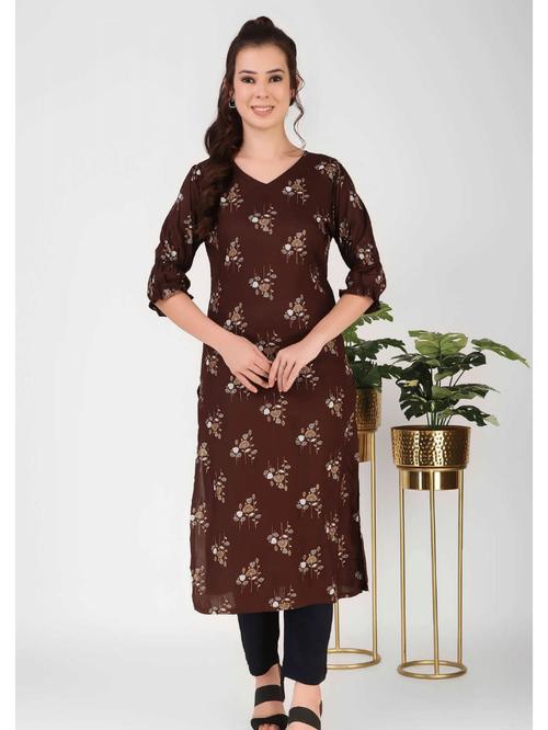 kashini rayon floral printed kurta - 18397623 - Very Small Image - 1