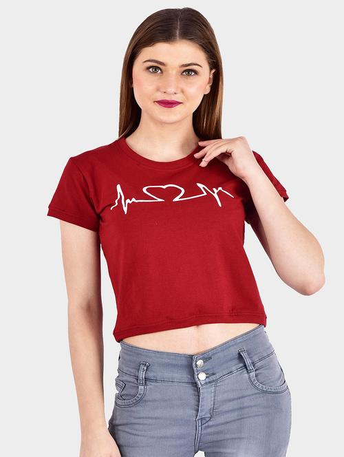 crew neck graphic crop top - 18398120 - Very Small Image - 1