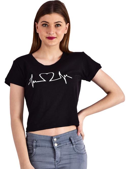 round neck graphic crop top - 18398153 - Very Small Image - 1
