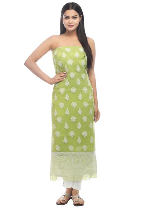 green georgette unstitched suit - 18399102 - Very Small Image - 1