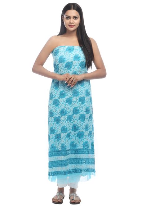 blue georgette unstitched suit - 18399107 - Very Small Image - 1