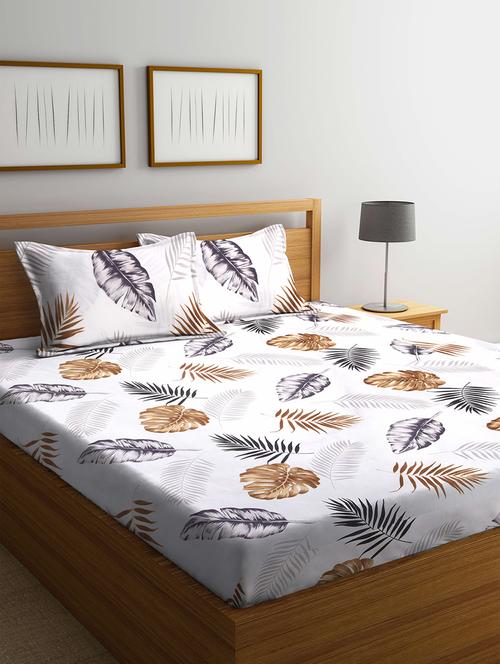 klotthe multi geometric 210 tc cotton blend double bedsheet with 2 pillow covers - 18399344 - Very Small Image - 1