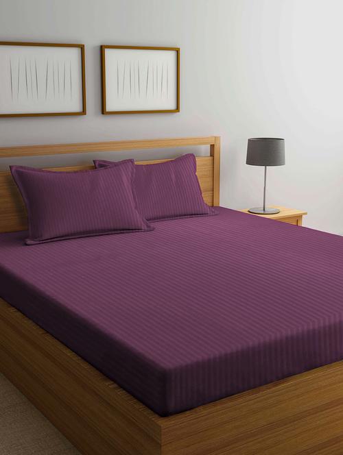 klotthe magenta 210 tc cotton blend double bedsheet with 2 pillow covers - 18399519 - Very Small Image - 1