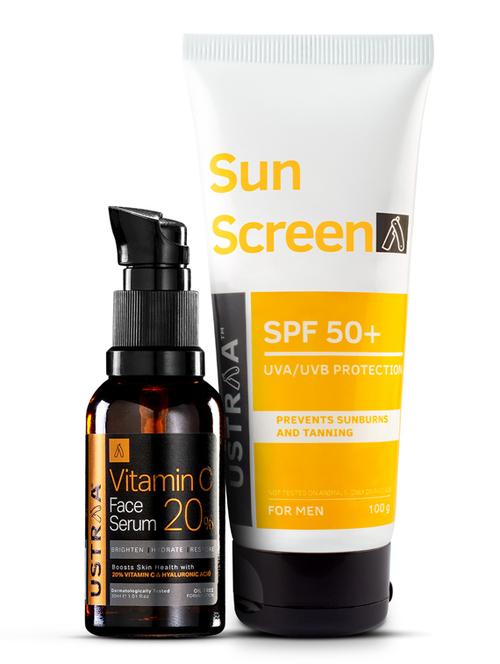 ustraa vitamin c face serum - 30ml & sunscreen spf 50+ - 100g - 18399618 - Very Small Image - 1
