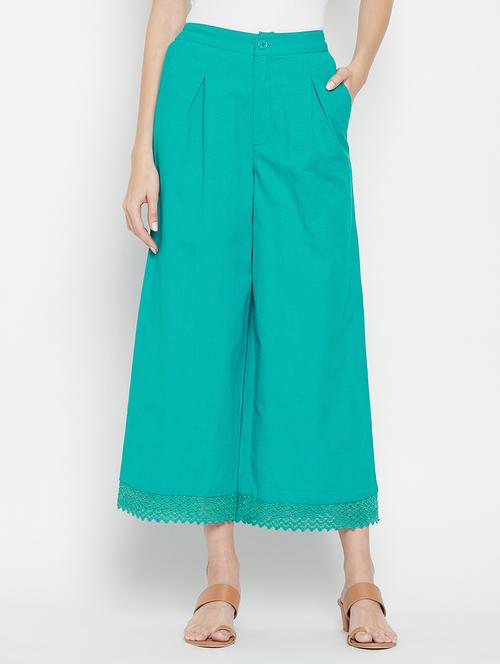 turquoise blue printed cullottes palazzo - 18399719 - Very Small Image - 1