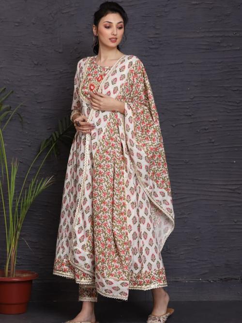 ladies printed suit set - 18399838 - Very Small Image - 1